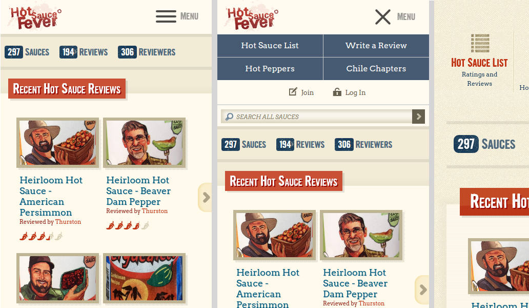 Hot Sauce Fever - Mobile Responsive Layouts
